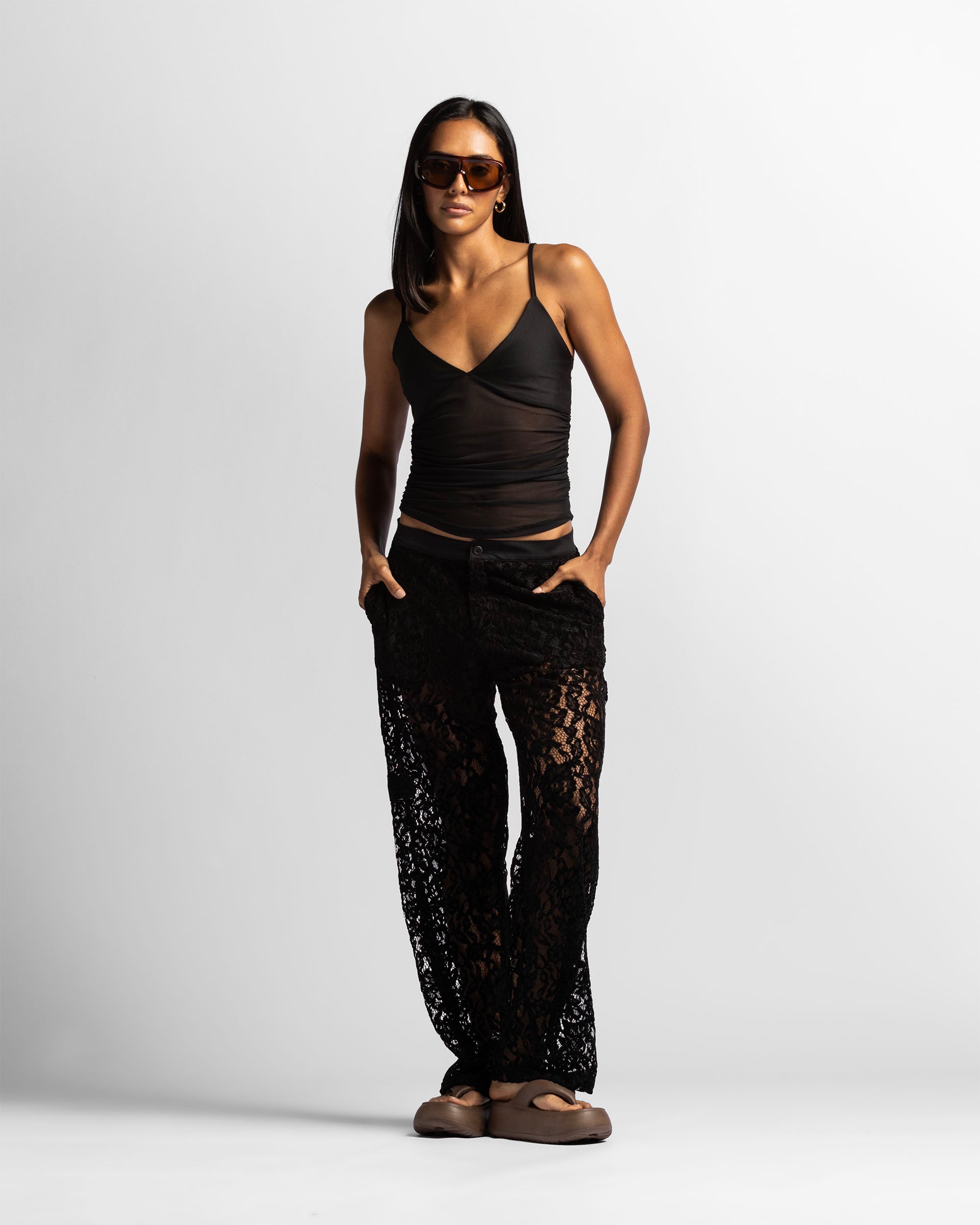 Lace Straight Pant Mujer