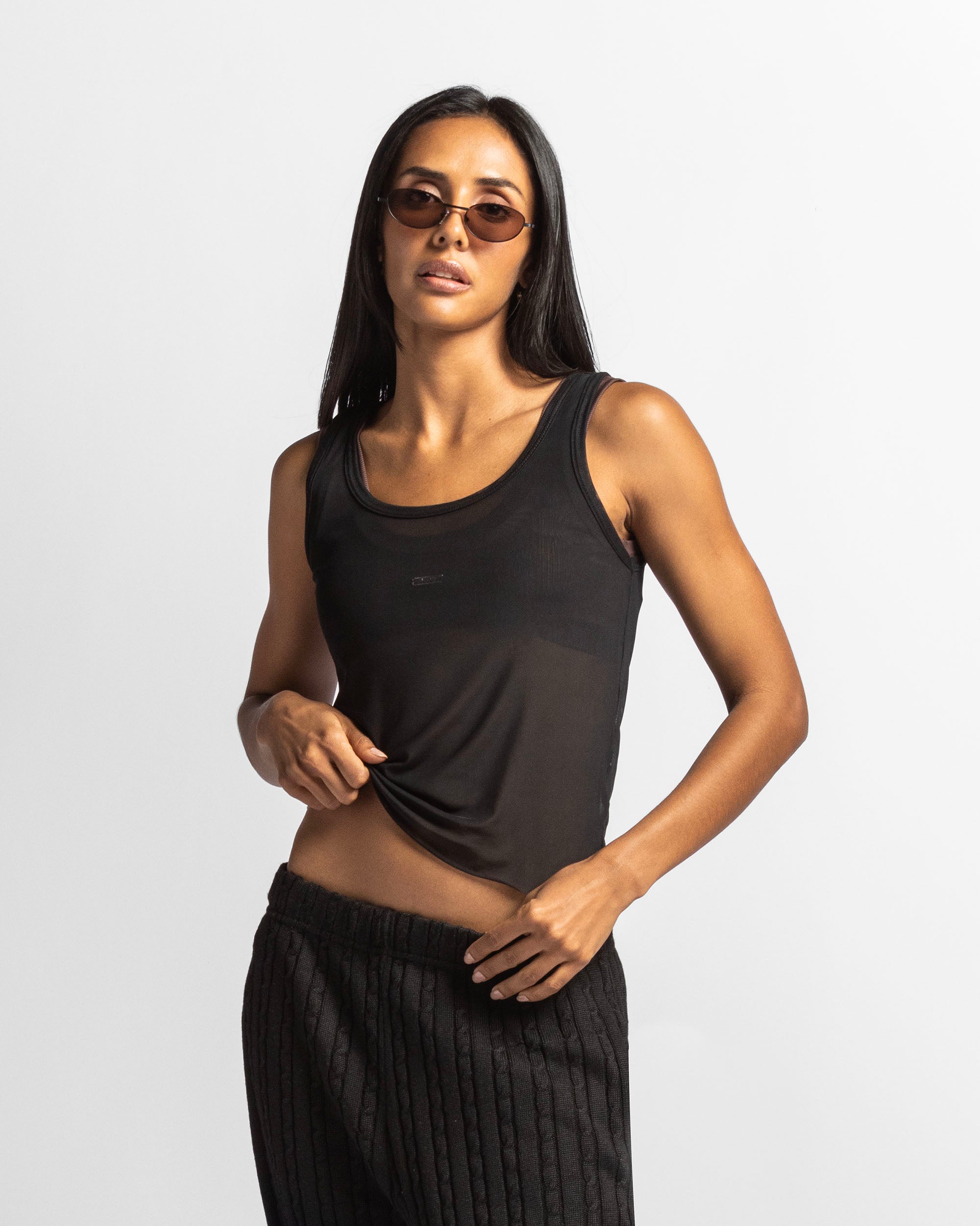Mesh Tank Top - Negra