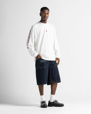 Hoodie Sleeve Blanco Logo Rojo