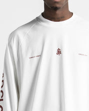 Hoodie Sleeve Blanco Logo Rojo