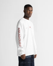 Hoodie Sleeve Blanco Logo Rojo