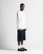 Hoodie Sleeve Blanco Logo Rojo