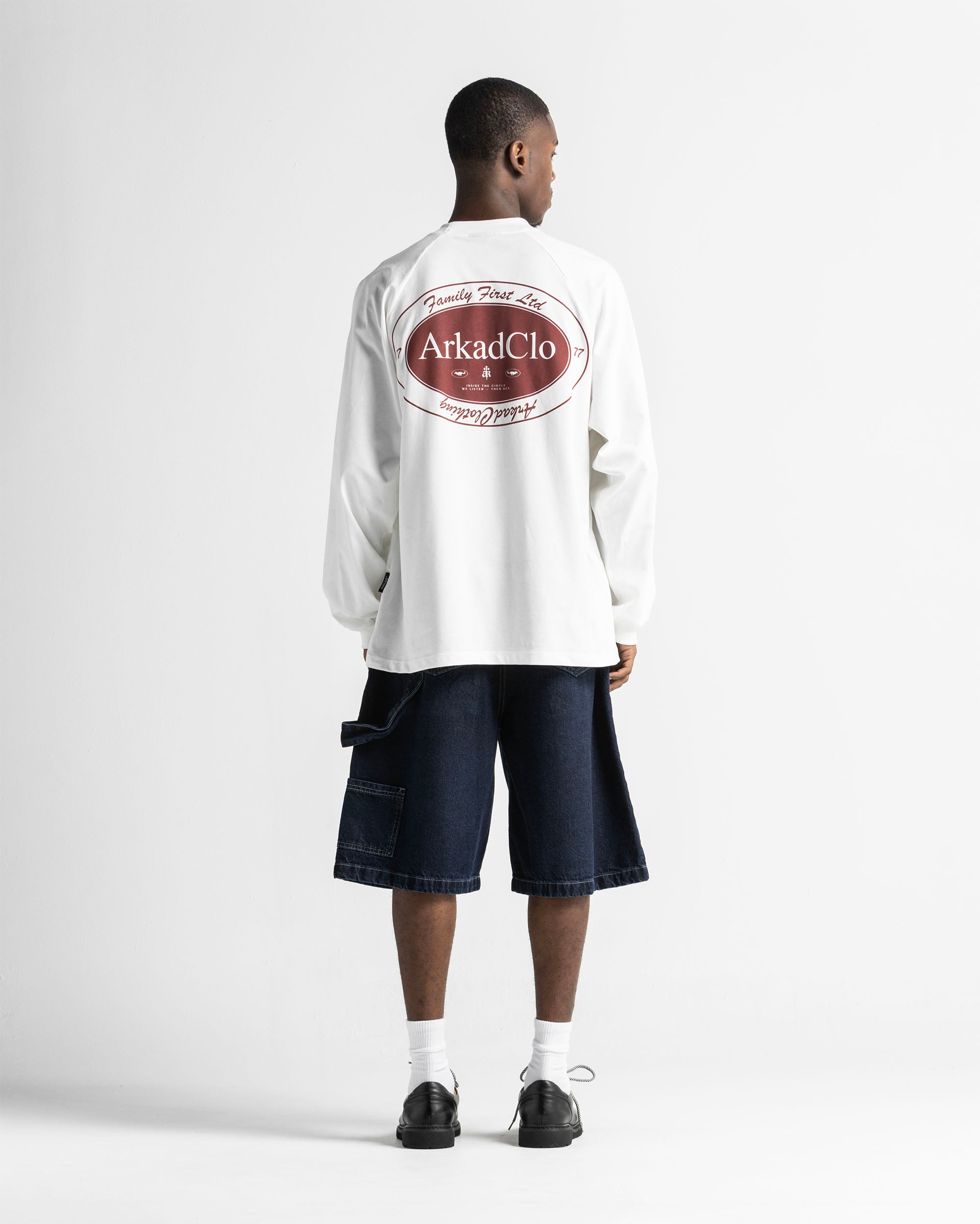Hoodie Sleeve Blanco Logo Rojo