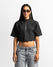 Crop Shirt Cuello Alto Cierre