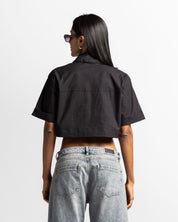 Crop Shirt Cuello Alto Cierre
