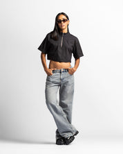 Crop Shirt Cuello Alto Cierre