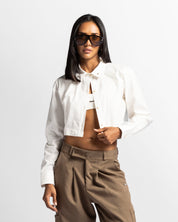 Camisa Corta Manga Larga Blanca