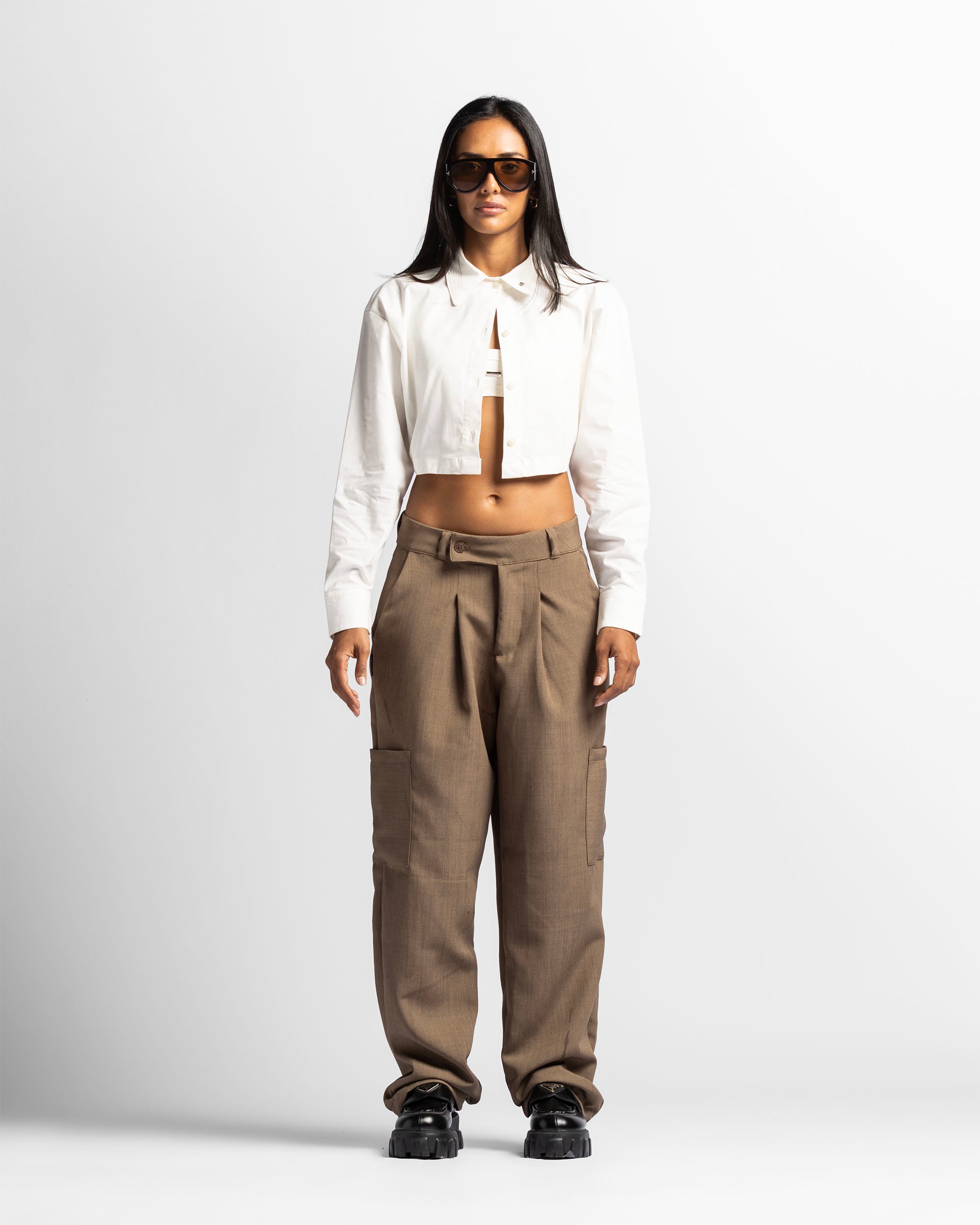 Camisa Corta Manga Larga Blanca