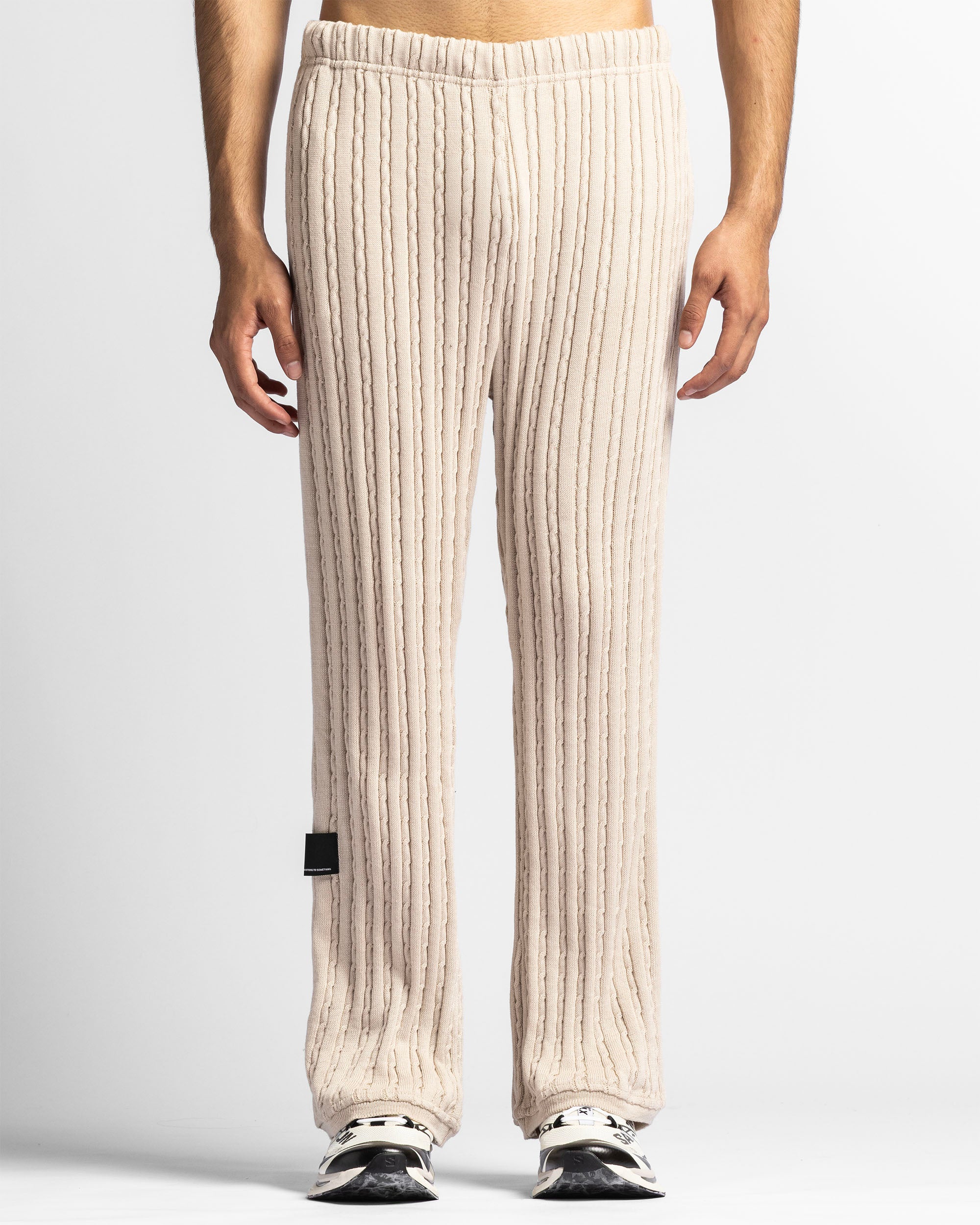 Braided Knit Pant Khaki