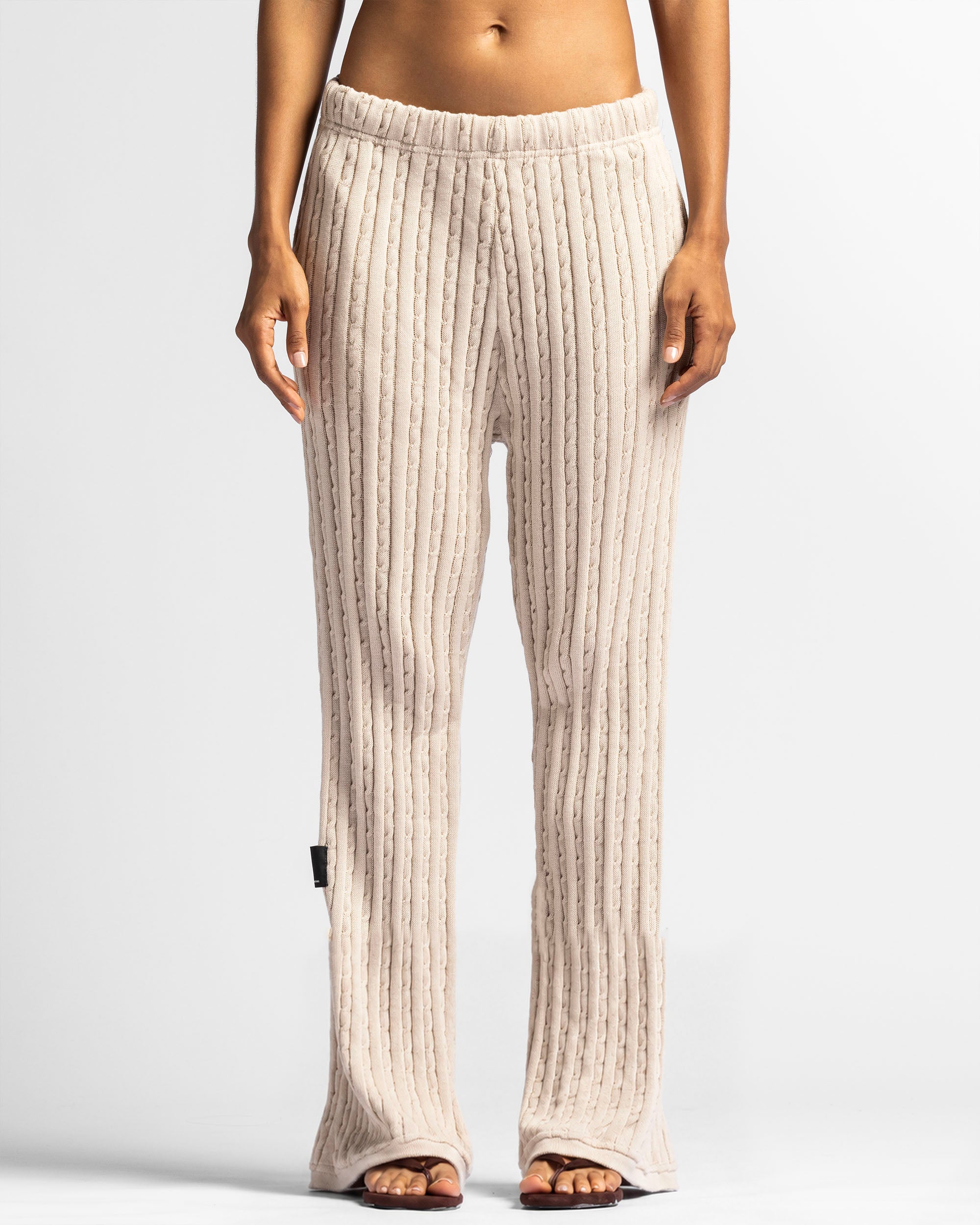 Braided Knit Pant Khaki - Unisex