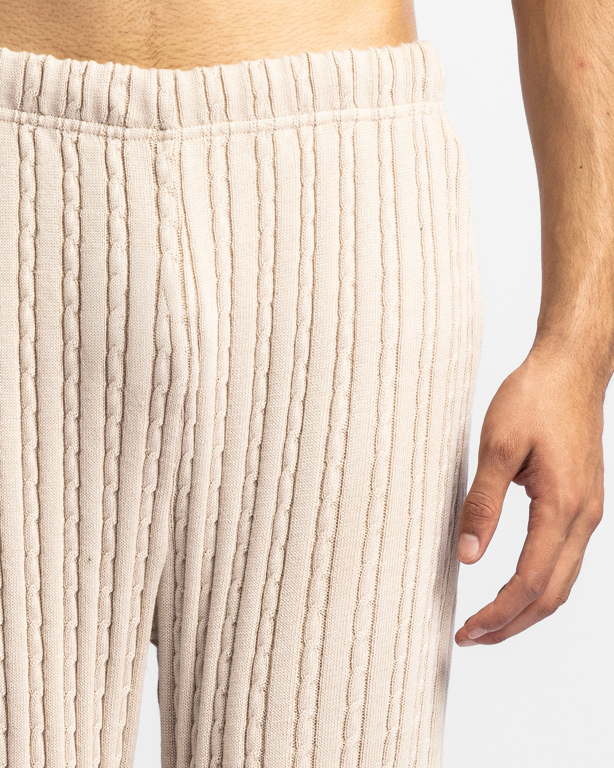 Braided Knit Pant Khaki