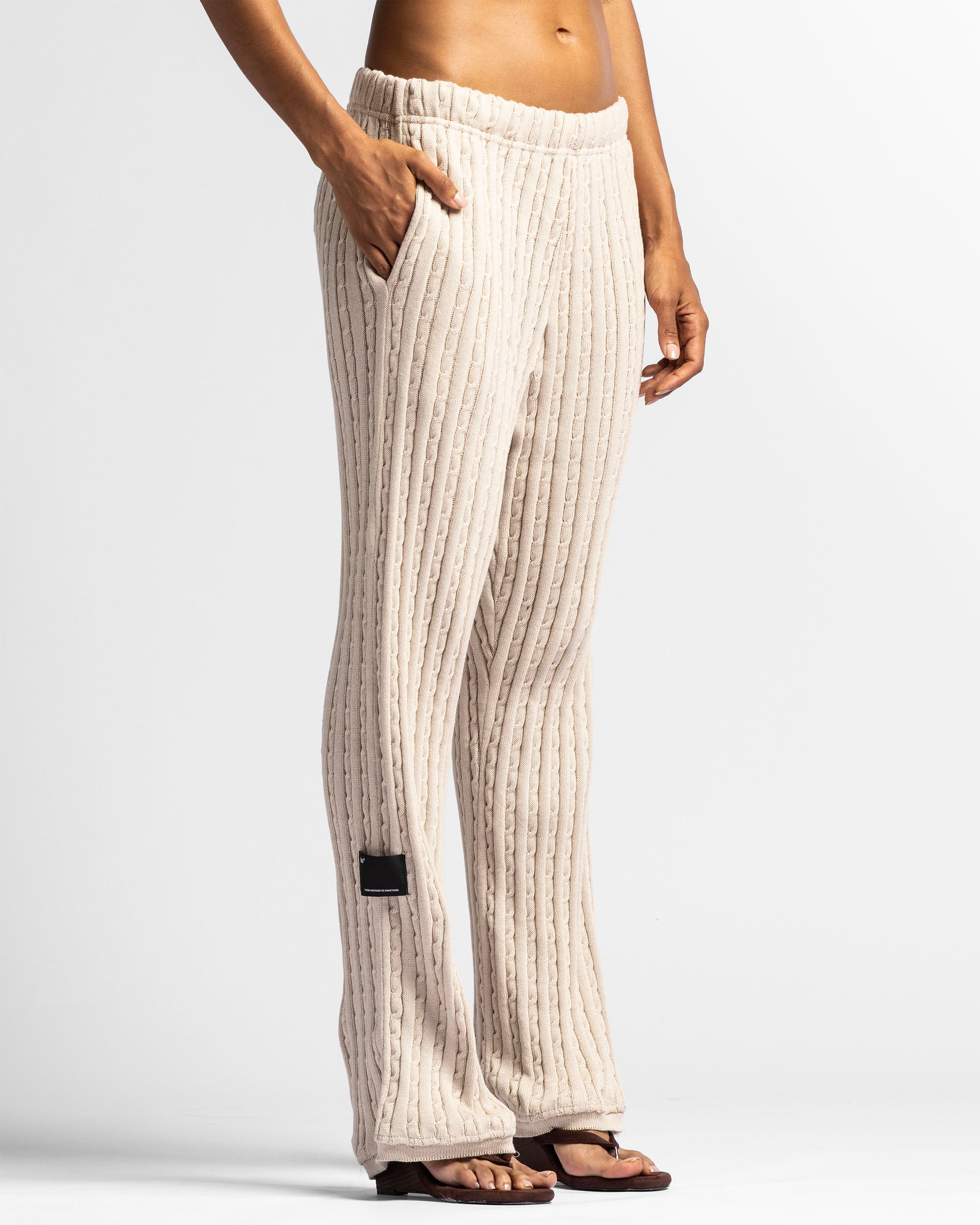 Braided Knit Pant Khaki - Unisex