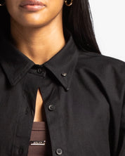 Camisa Corta Manga Larga Negra