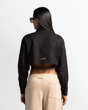 Camisa Corta Manga Larga Negra