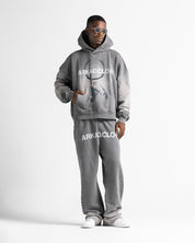 Graphic Washed Hoodie Grey