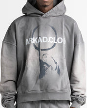 Graphic Washed Hoodie Grey