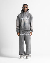 Graphic Washed Hoodie Grey