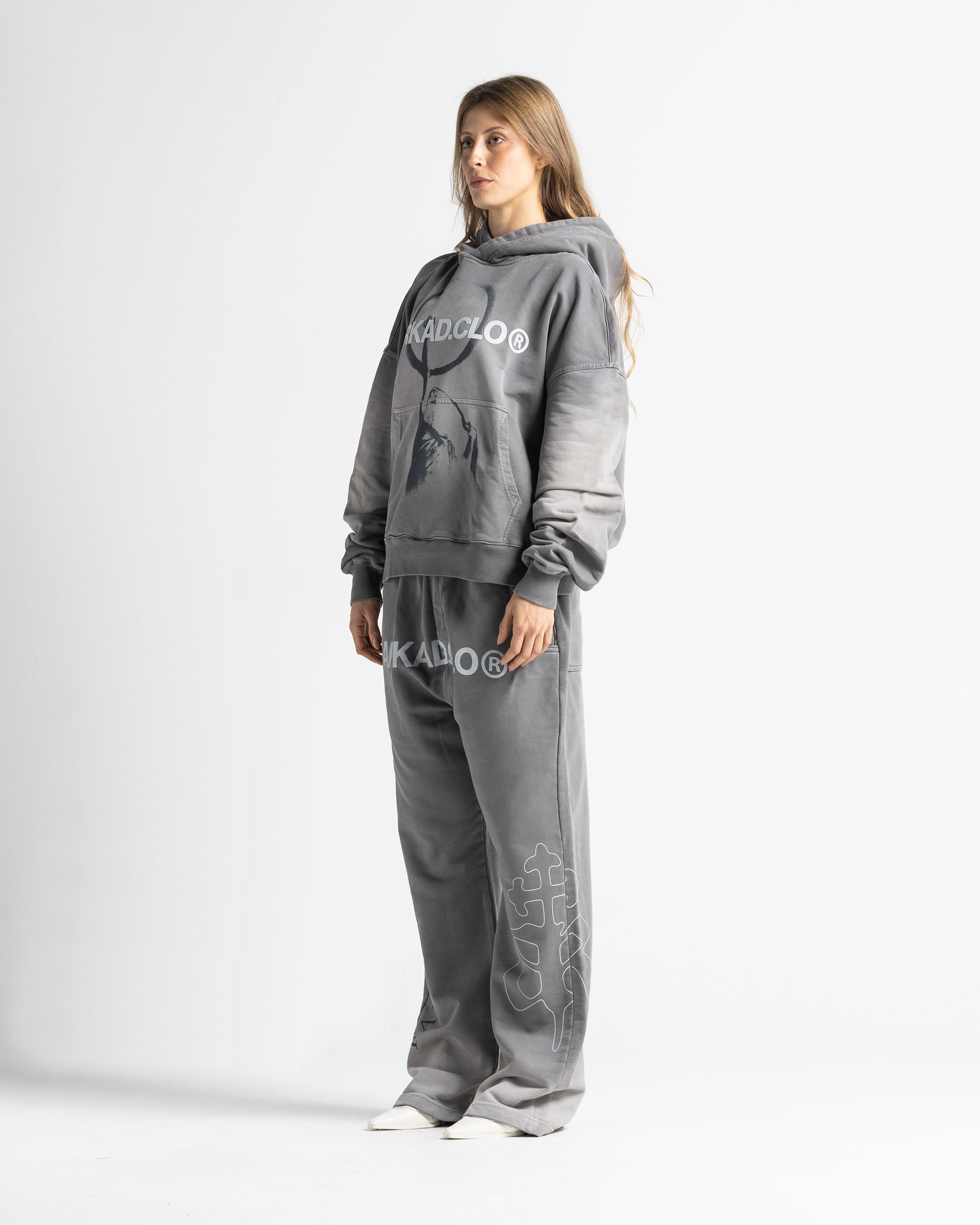 Graphic Washed Hoodie Grey - Unisex