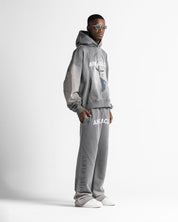 Graphic Washed Hoodie Grey