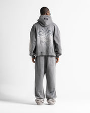 Graphic Washed Hoodie Grey