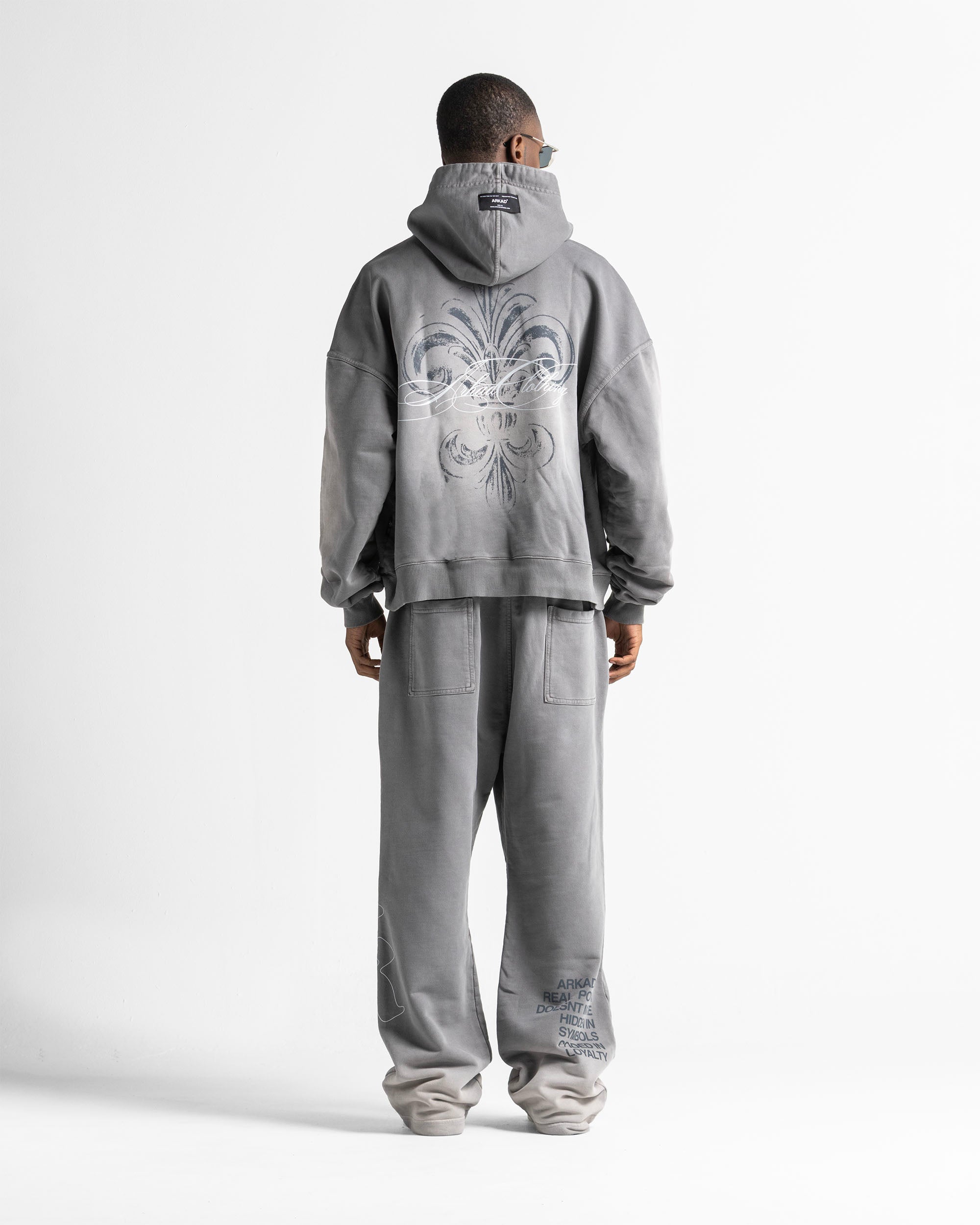 Graphic Washed Hoodie Grey