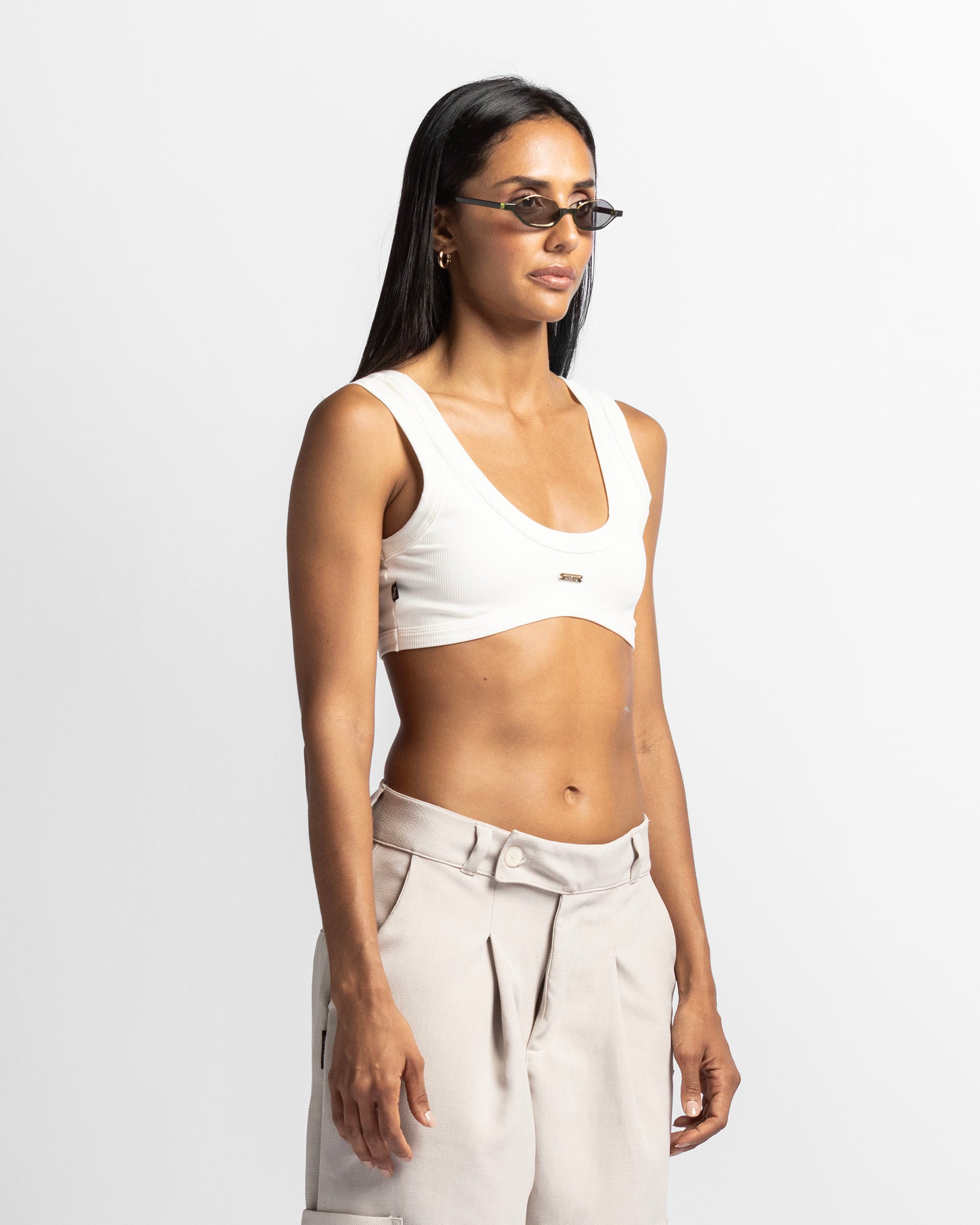 Ribbed Top Blanco