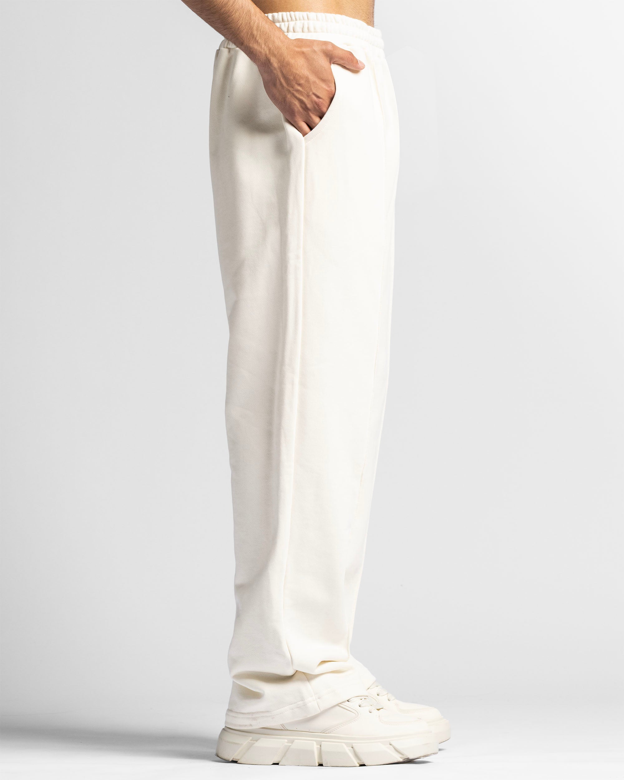 Pintuck Pant Beige Bordado