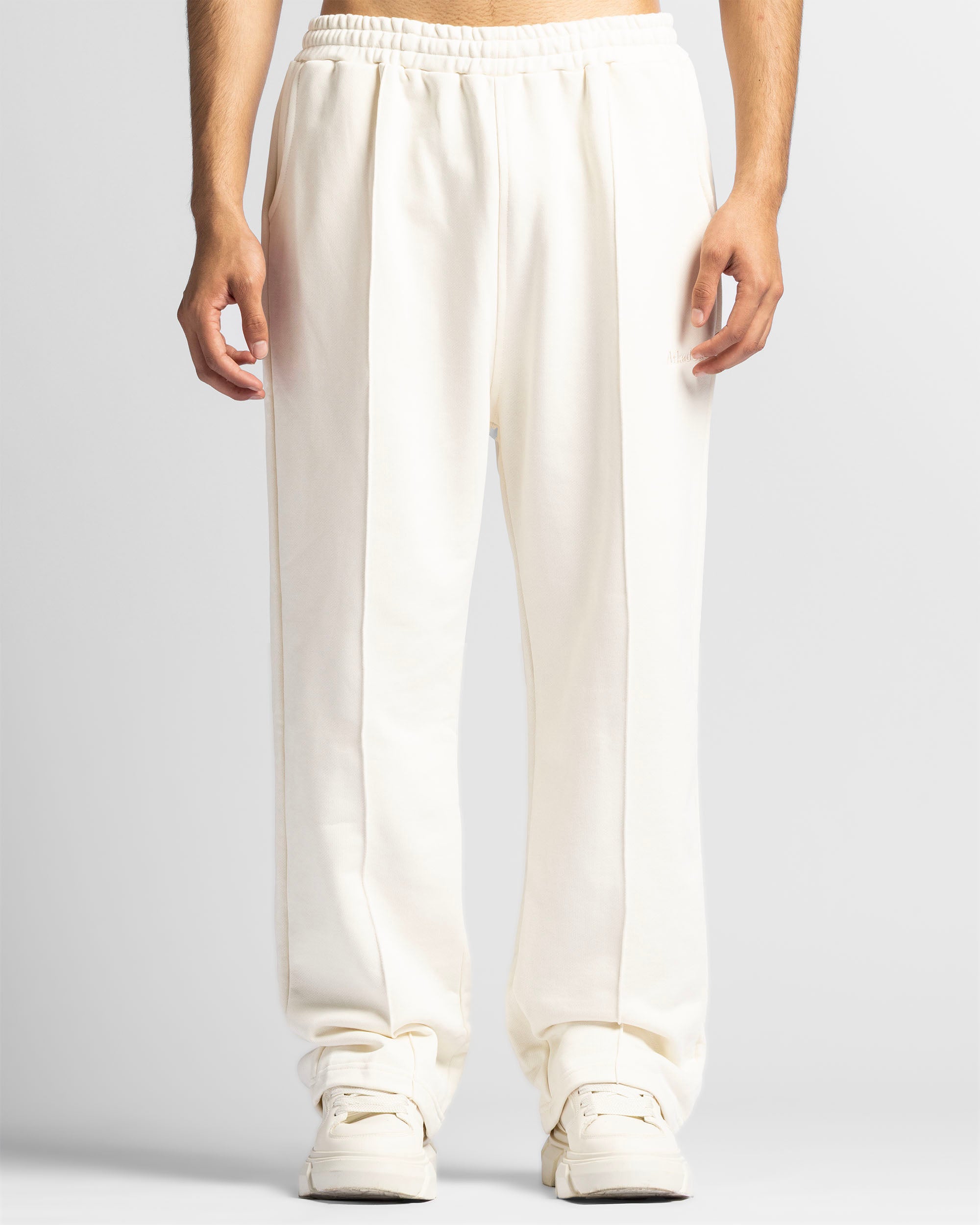 Pintuck Pant Beige Bordado