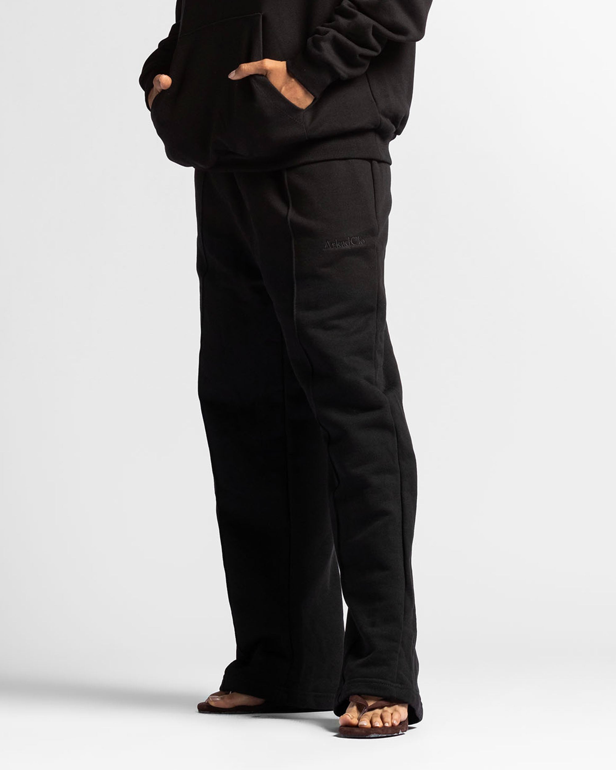 Pintuck Pant Negro Bordado - Unisex