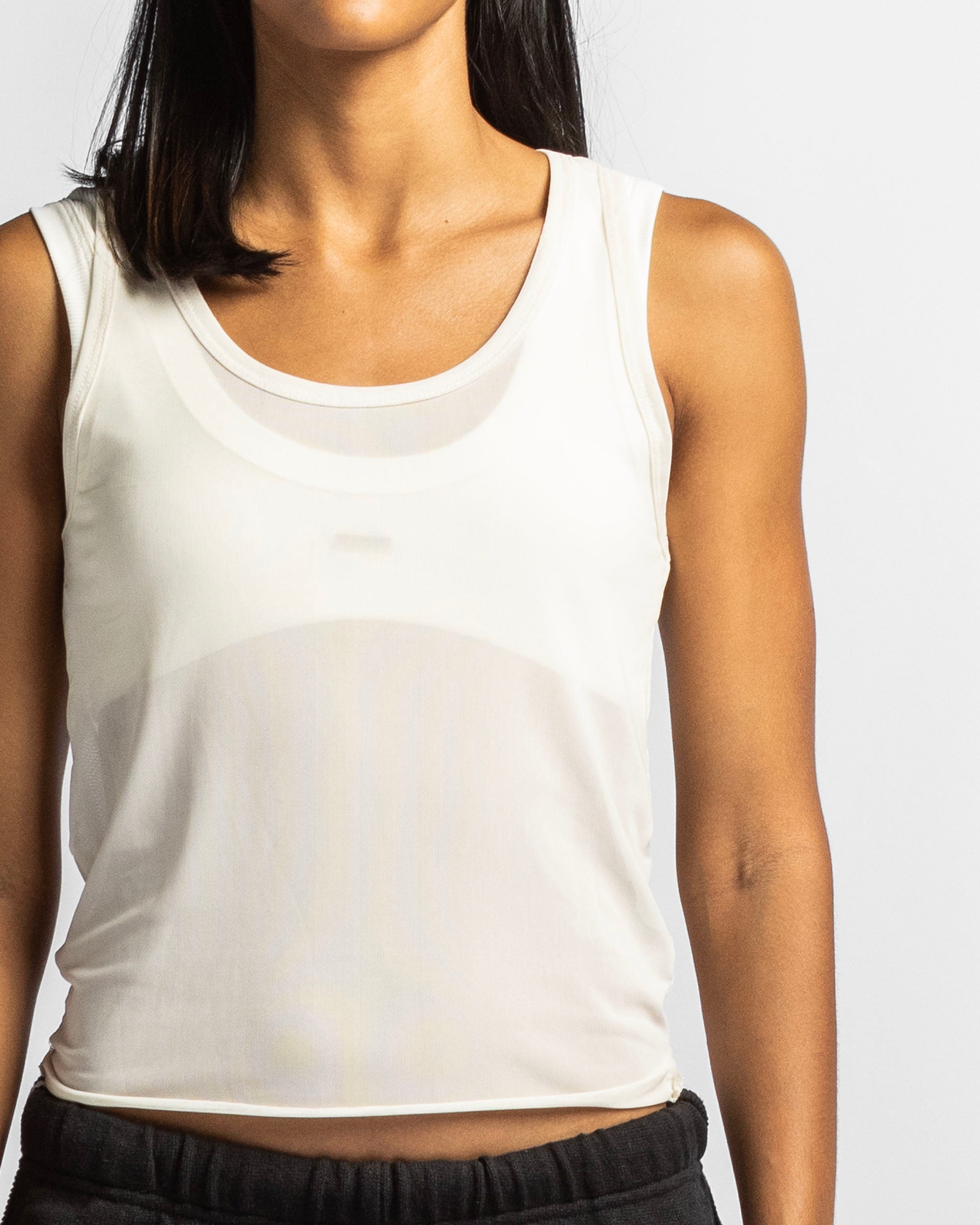 Mesh Tank Top - Beige