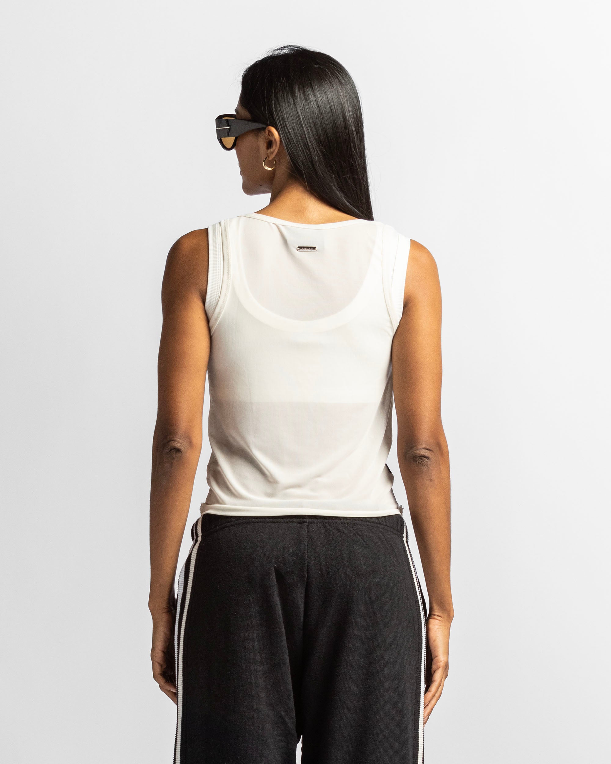 Mesh Tank Top - Beige