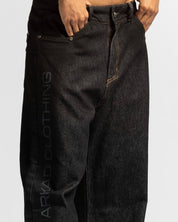 Denim Pant Negro Hilos En Contraste - Unisex