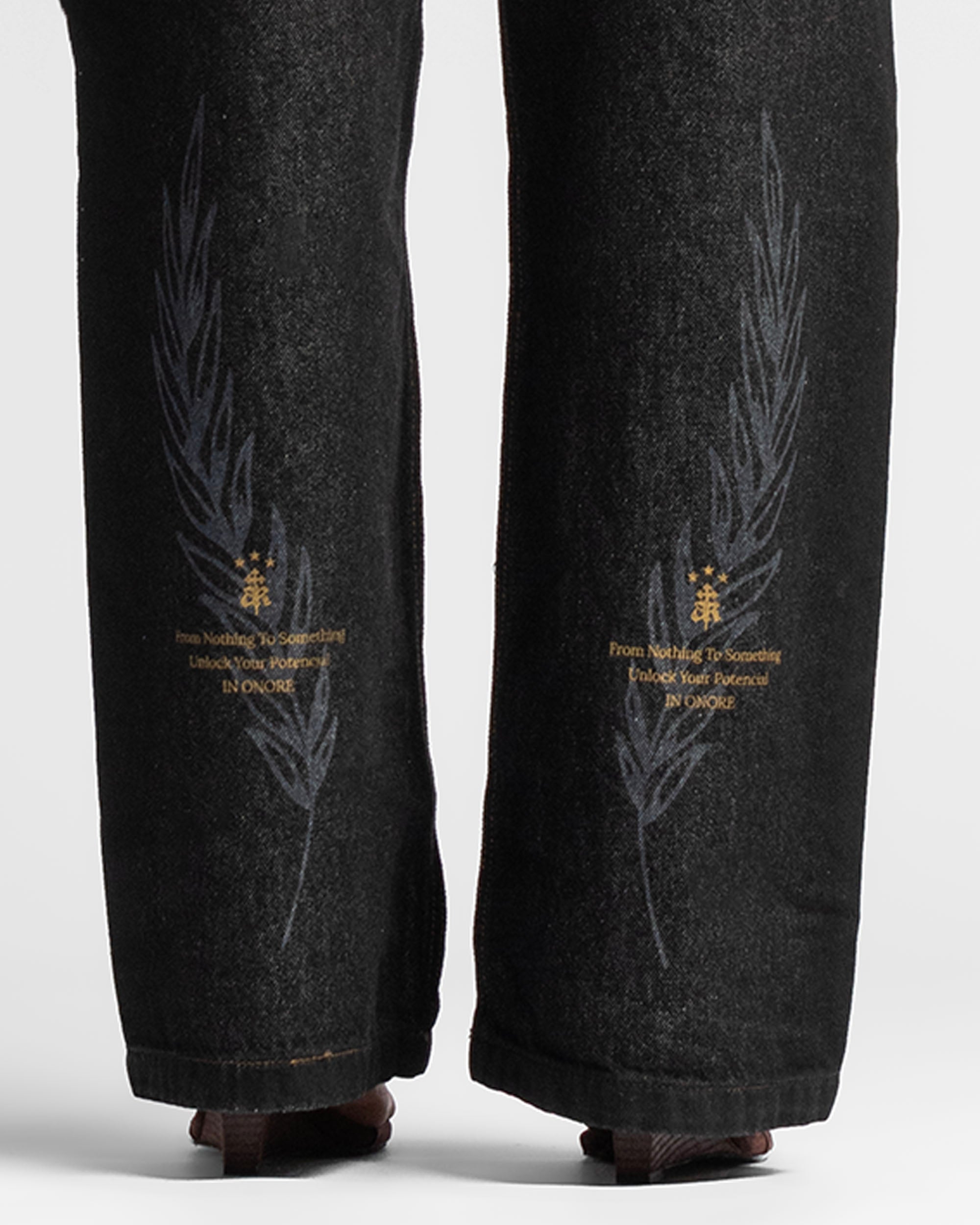 Denim Pant Negro Hilos En Contraste - Unisex