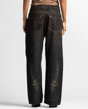 Denim Pant Negro Hilos En Contraste - Unisex
