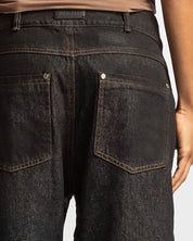 Denim Pant Negro Hilos En Contraste - Unisex