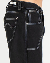 Denim Pant Negro Costuras en Contraste
