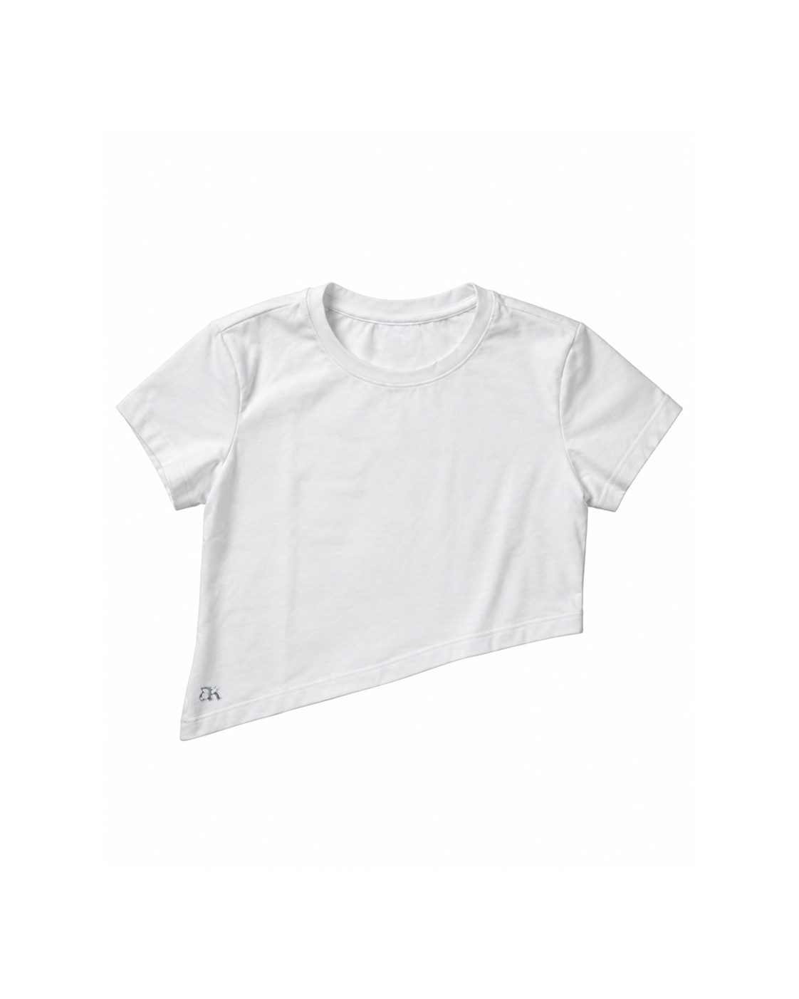 Asymmetric Baby Tee Blanca
