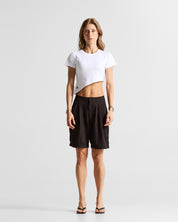 Asymmetric Baby Tee Blanca