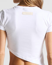 Asymmetric Baby Tee Blanca