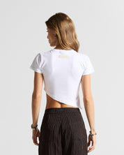 Asymmetric Baby Tee Blanca