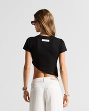 Asymmetric Baby Tee Negra