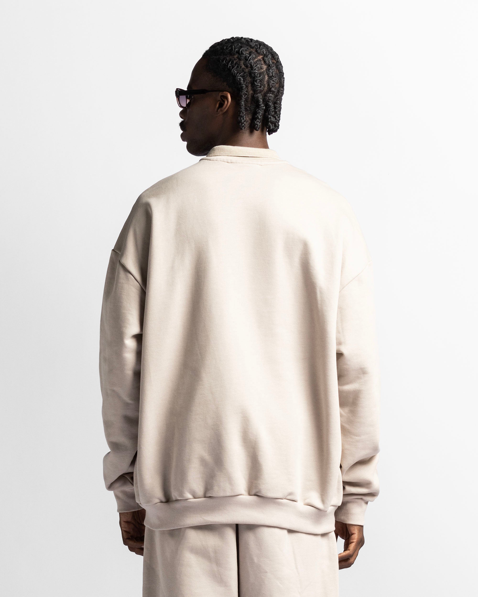 Polo Sweatshirt Oversize Sand