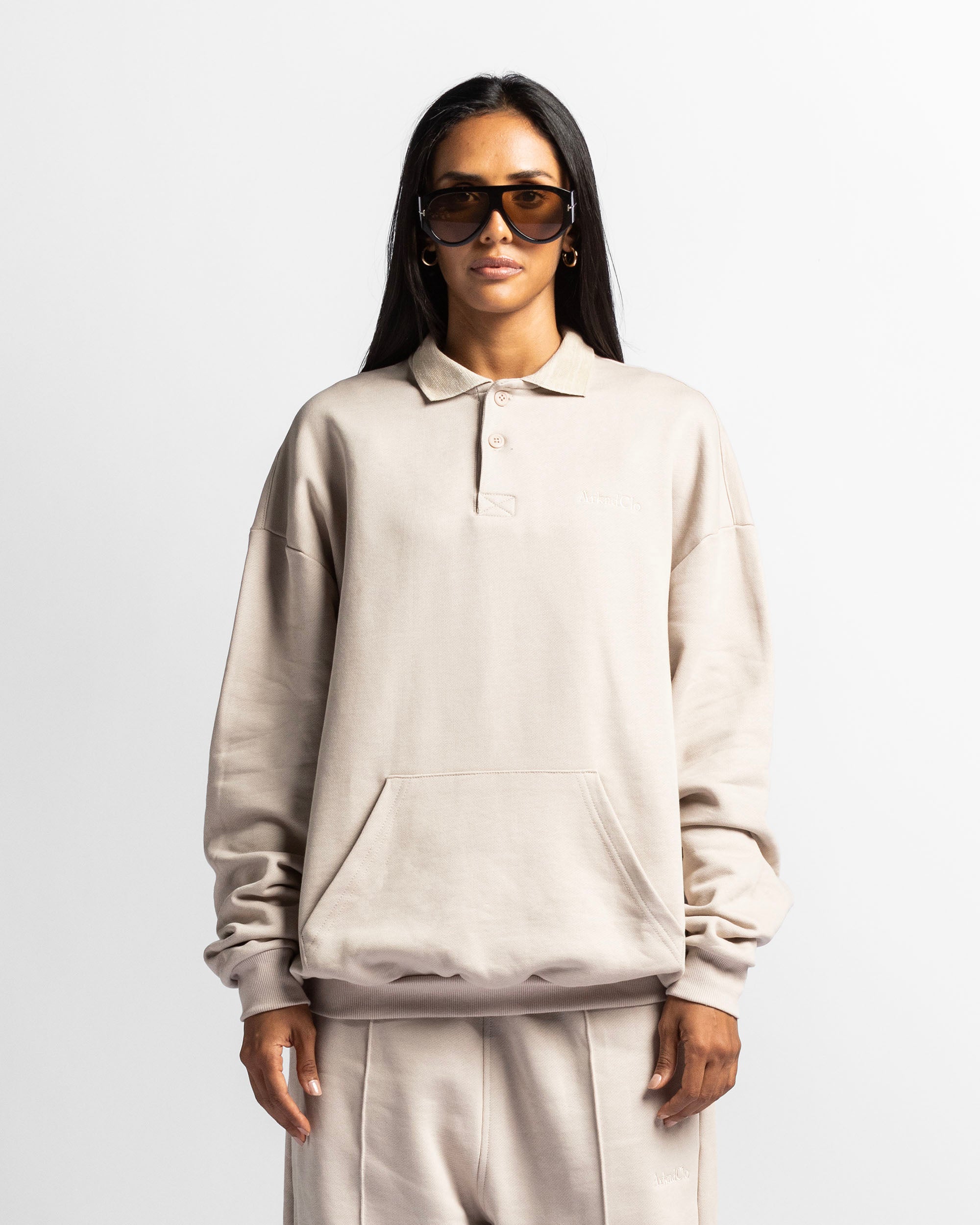 Polo Sweatshirt Oversize Sand - Unisex