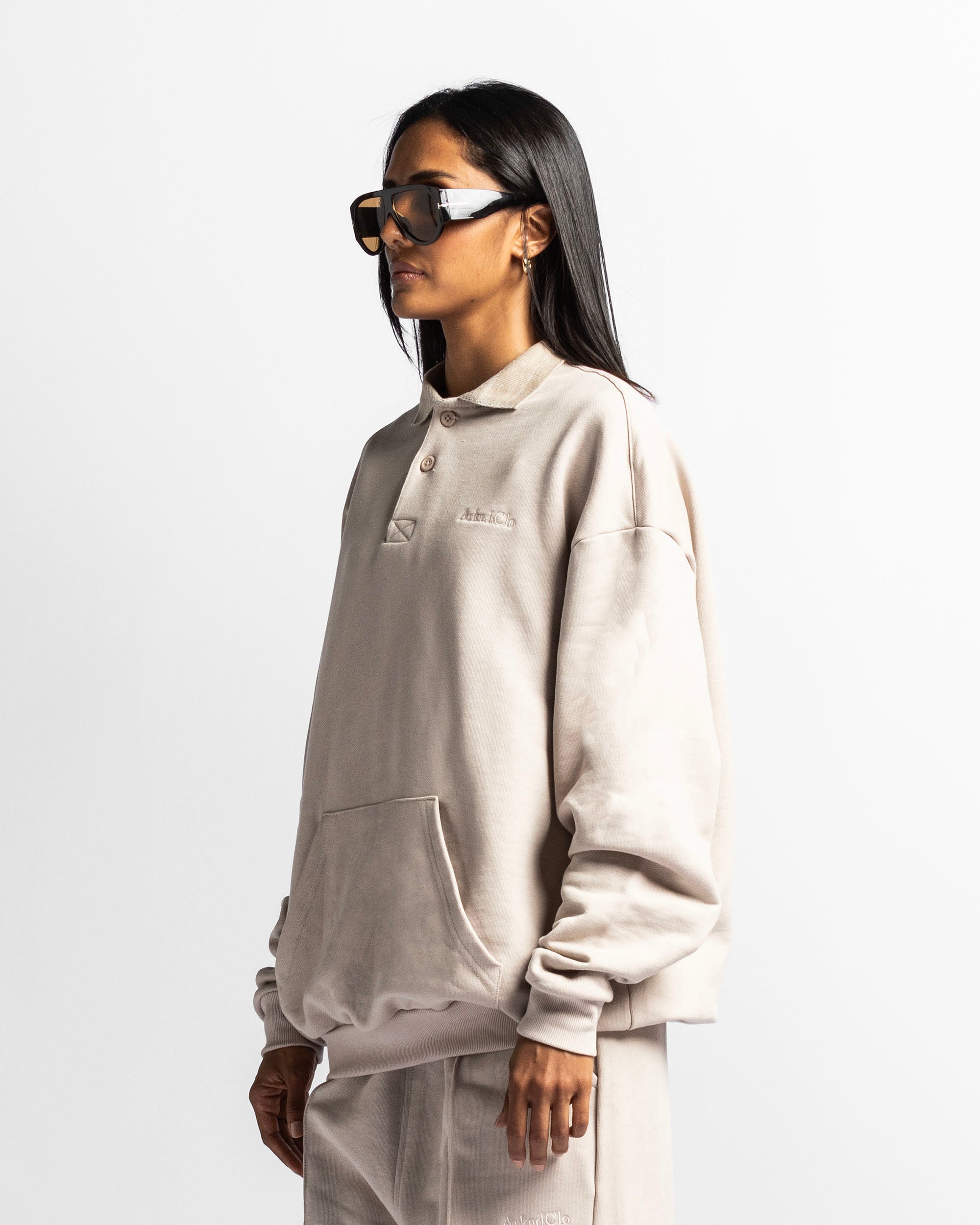 Polo Sweatshirt Oversize Sand - Unisex