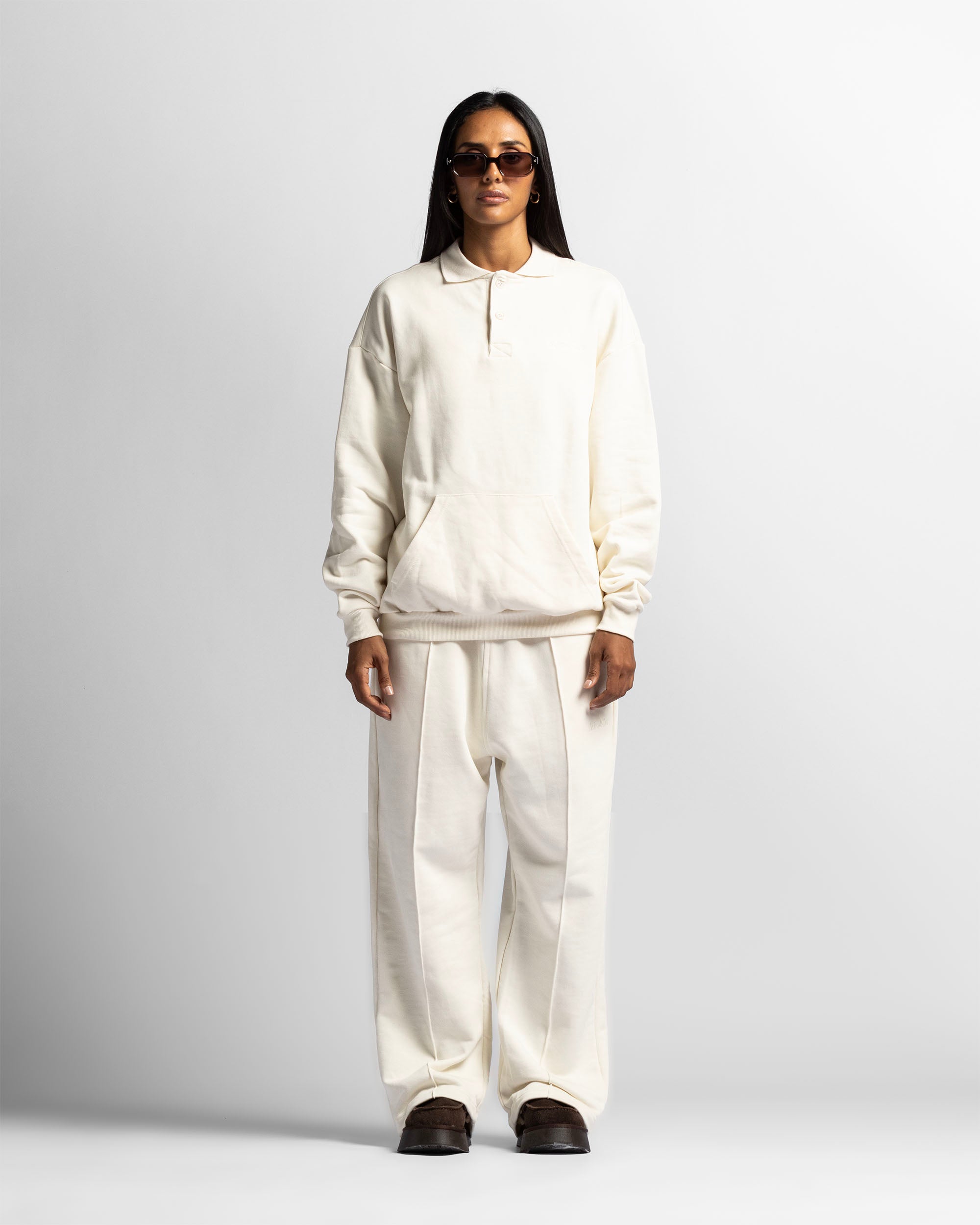 Polo Sweatshirt Oversize Beige - Unisex