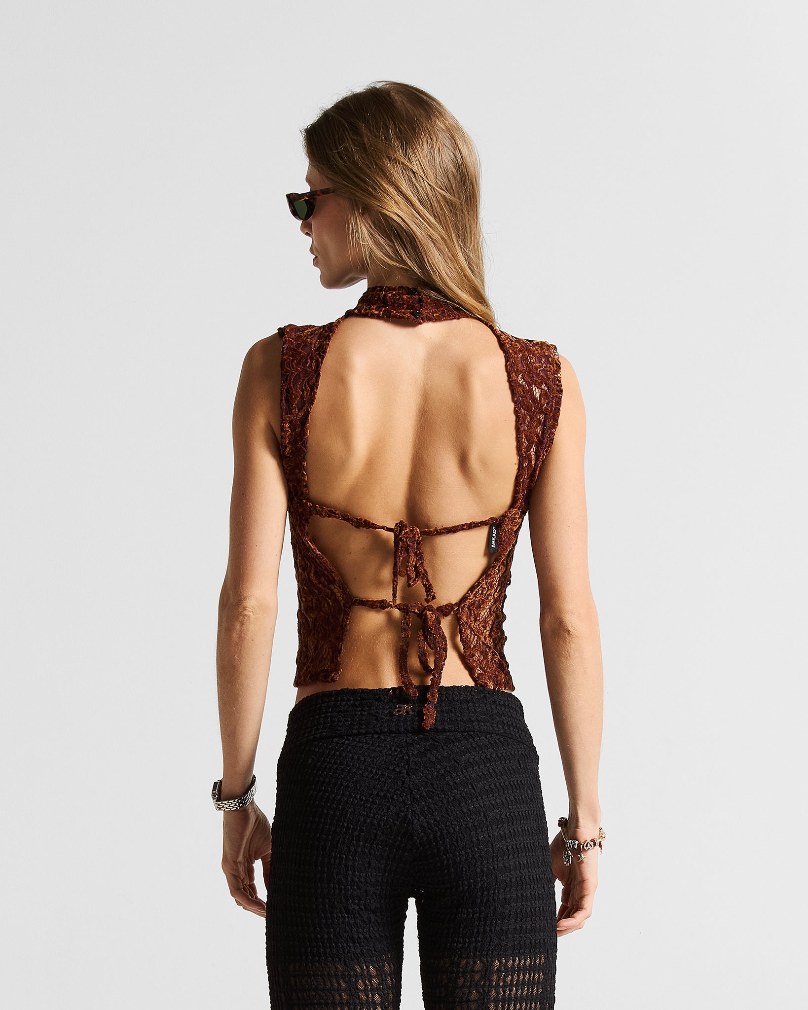 Sleevless Lace Top Cafe/Vino
