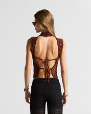 Sleevless Lace Top Cafe/Vino