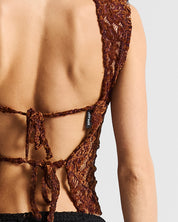 Sleevless Lace Top Cafe/Vino