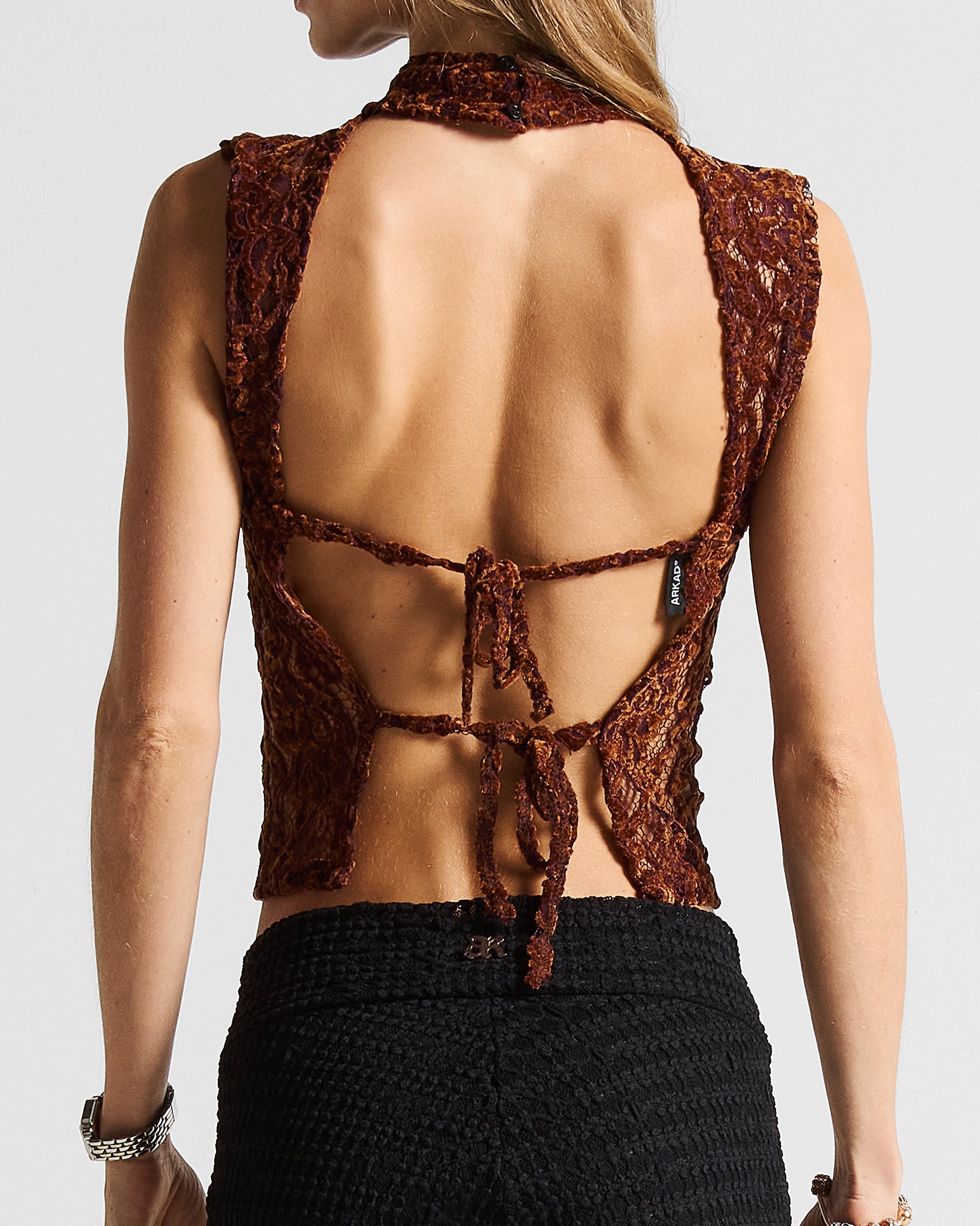 Sleevless Lace Top Cafe/Vino