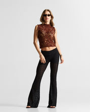 Sleevless Lace Top Cafe/Vino